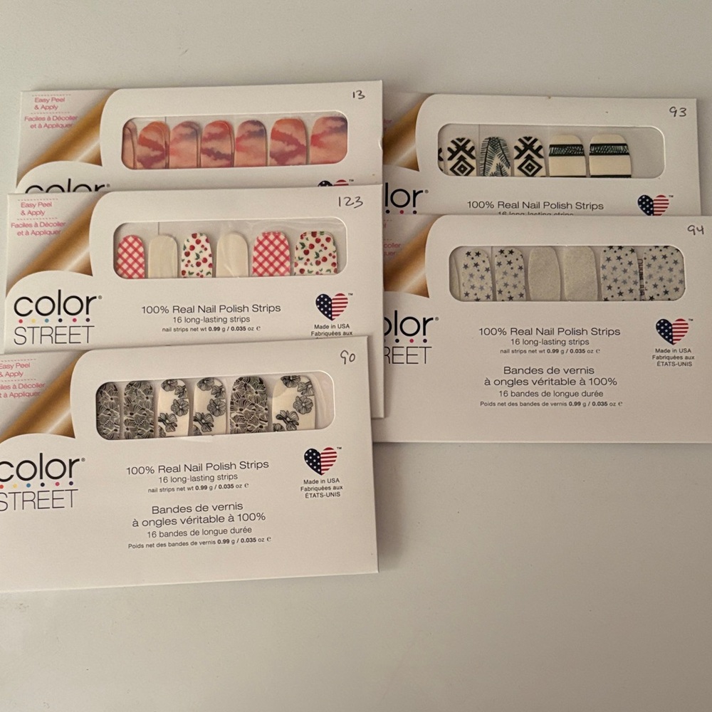 Color Street Press-On Nails - Pink, Black, White Designs